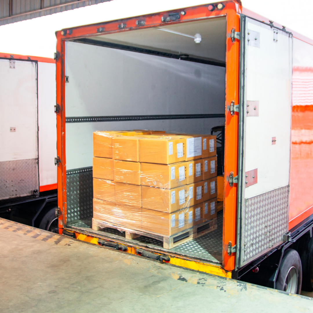 An image of a crate in the back of a lorry, used here to represent the Pick and Packing Industry